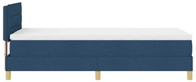 Cama com Caixa de Molas com Colchão &amp; LED Azul 100x200 cm Tecido