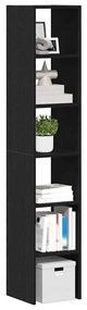 Estantes 2 pcs empilháveis 30x30x80 cm derivados madeira preto