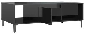 Mesa de centro 103,5x60x35 cm contraplacado preto brilhante