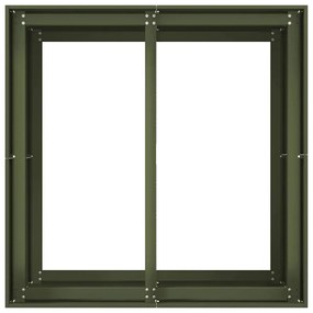 Vaso floreira 80x80x80 cm aço verde azeitona