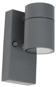 Candeeiro de parede exterior antracite IP44 com sensor crepuscular - Solo