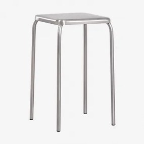 Pack De 4 Bancos Baixos Empilháveis De 45 Cm Em Aço Inoxidável Narnial Aço Inoxidável - Sklum