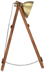 Candeeiro de pé E27 madeira de mangueira maciça bronze
