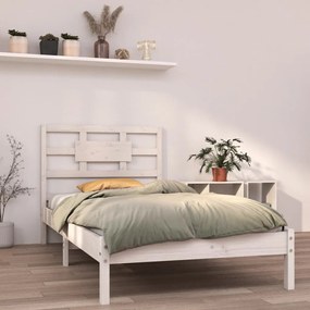 3105631 vidaXL Estrutura cama de solteiro 90x190 cm madeira maciça branco