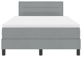 Cama Box Spring com Colchão Cinza Claro 120x190 cm Tecido