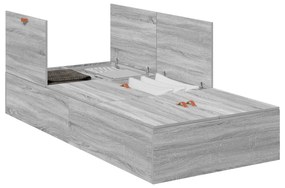 Cama com Arrumação vidaXL Cinza Sonoma 100x200 cm
