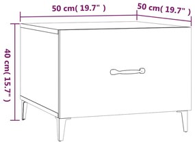 Mesas de centro + pernas de metal 2pcs 50x50x40 cm sonoma cinza