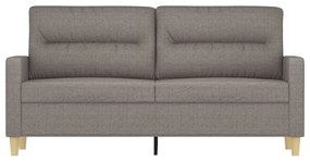 Sofá de 2 lugares tecido 140 cm cinzento-acastanhado