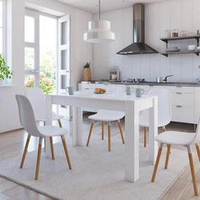 vidaXL Mesa de jantar 120x60x76 cm derivados madeira branco brilhante