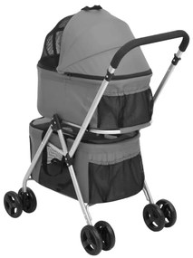Carrinho dobrável cães 2 níveis 83x48x97 cm tecido oxford cinza