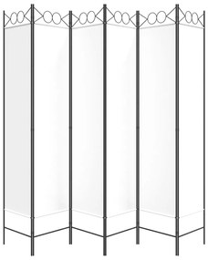 Biombo com 6 painéis 240x200 cm tecido branco