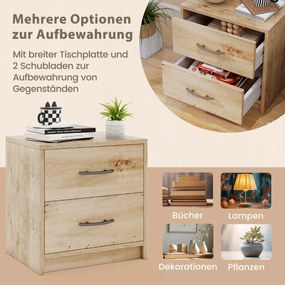 Mesa de cabeceira com 2 gavetas e armazenamento para sala de estar - branca