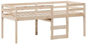 Cama alta com telhado 80x200 cm pinho maciço