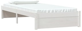 Estrutura de cama 90x200 cm madeira maciça branco