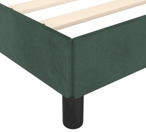 Estrutura de cama 90x200 cm veludo verde-escuro