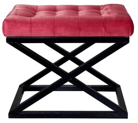Pouffe Capraz – Preto e Vermelho – 50x42x40 cm
