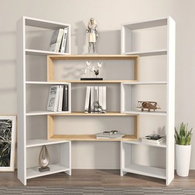 Estante Poyraz – Branco Carvalho – 163,5x150x22 cm
