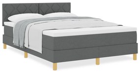 Cama Box Spring com Colchão Cinza Escuro 160x200 cm em Tecido