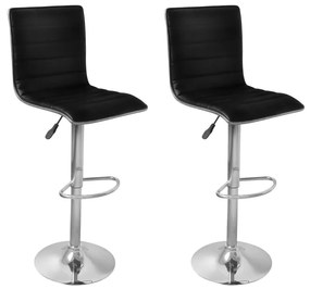vidaXL Bancos de bar 2 pcs couro artificial preto