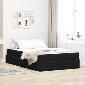 vidaXL Cama com arrumação e colchão Preto 120 x 190 cm Veludo