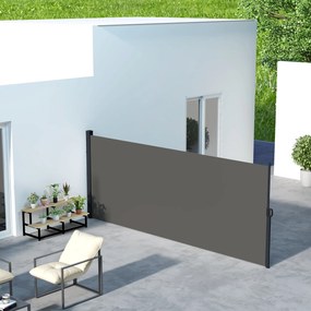 Toldo lateral com proteção contra olhares indiscretos, retrátil, 4 x 1,80 m, em alumínio e poliéster anti-UV de alta densidade (180 g/m²), cinzento es