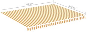 Tecido de substituição para toldo 4,5x3,5 m amarelo e branco