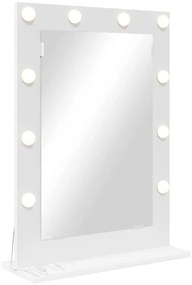 vidaXL Espelho de vaidade com luzes de LED Branco 70x50x18 cm
