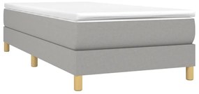 Estrutura de cama 90x190 cm tecido cinza-claro