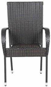 Cadeiras de exterior empilháveis 4 pcs vime PE castanho