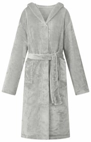 vidaXL Roupão com Capuz Cinzeto xl Flanela