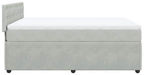 Cama com molas/colchão 140x190 cm veludo cinzento-claro