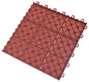 Ladrilhos de terraço 10 pcs 30,5x30,5 cm plástico vermelho