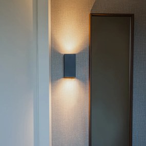 Candeeiro de parede quadrado design preto com interior dourado - Sab