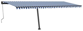Toldo automático independente 600x350 cm azul e branco