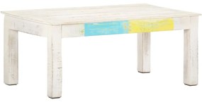 Mesa de centro 110x60x45cm madeira de mangueira maciça branco