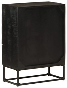 Cómoda 55x30x76 cm madeira de mangueira maciça e ferro preto