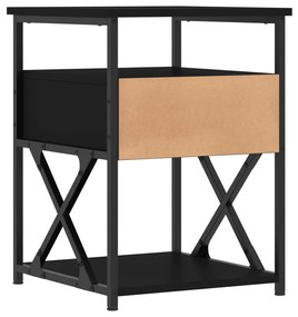 Mesa de cabeceira 2 pcs 40x42x55 cm derivados de madeira preto