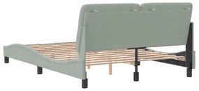 Estrutura de cama sem colchão 140x190 cm veludo cinzento-claro