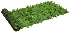 vidaXL Tela de varanda com folhas verdes 200x75 cm