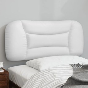vidaXL Almofadão de cabeceira 80 cm couro artificial branco