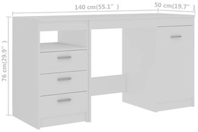 Secretária 140x50x76 cm contraplacado branco