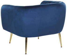 Poltrona em veludo azul escuro LACONIA Beliani