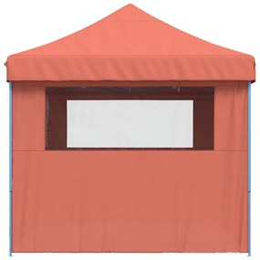 Tenda p/ festas pop-up dobrável 4 paredes laterais terracotta