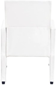 Cadeiras de jantar 2 pcs couro artificial branco