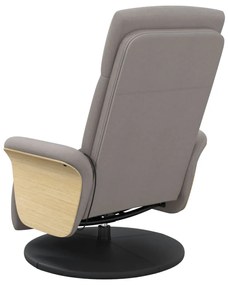 Cadeira massagens reclin. c/ apoio pés tecido cinza-acastanhado
