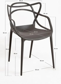 Pack 4 Cadeiras Korme - Cinza escuro