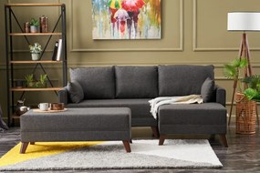 Sofá-Cama de Canto Bella – Antracite – 205x85x81 cm