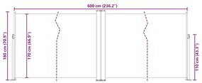 Toldo lateral retrátil 180x600 cm antracite