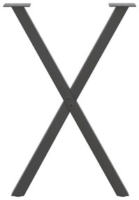 Pés para mesa de jantar em formato de X, 2 peças, antracite, 57x(72-73