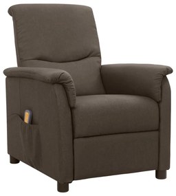 338910 vidaXL Poltrona de massagens reclinável tecido castanho